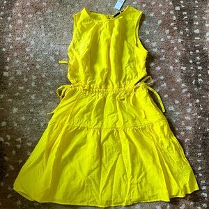 NWT Gap side cutout yellow dress medium petite